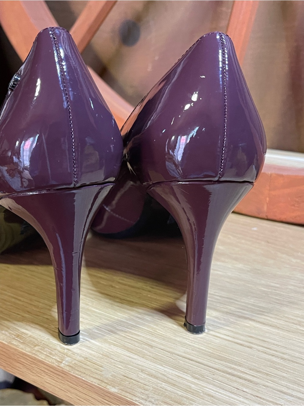 Clavin Klein “Nilly” Sharp Pointed Toe Pumps /Plum / Sz 10 / 3.5” Stiletto Heel - Picture 11 of 15